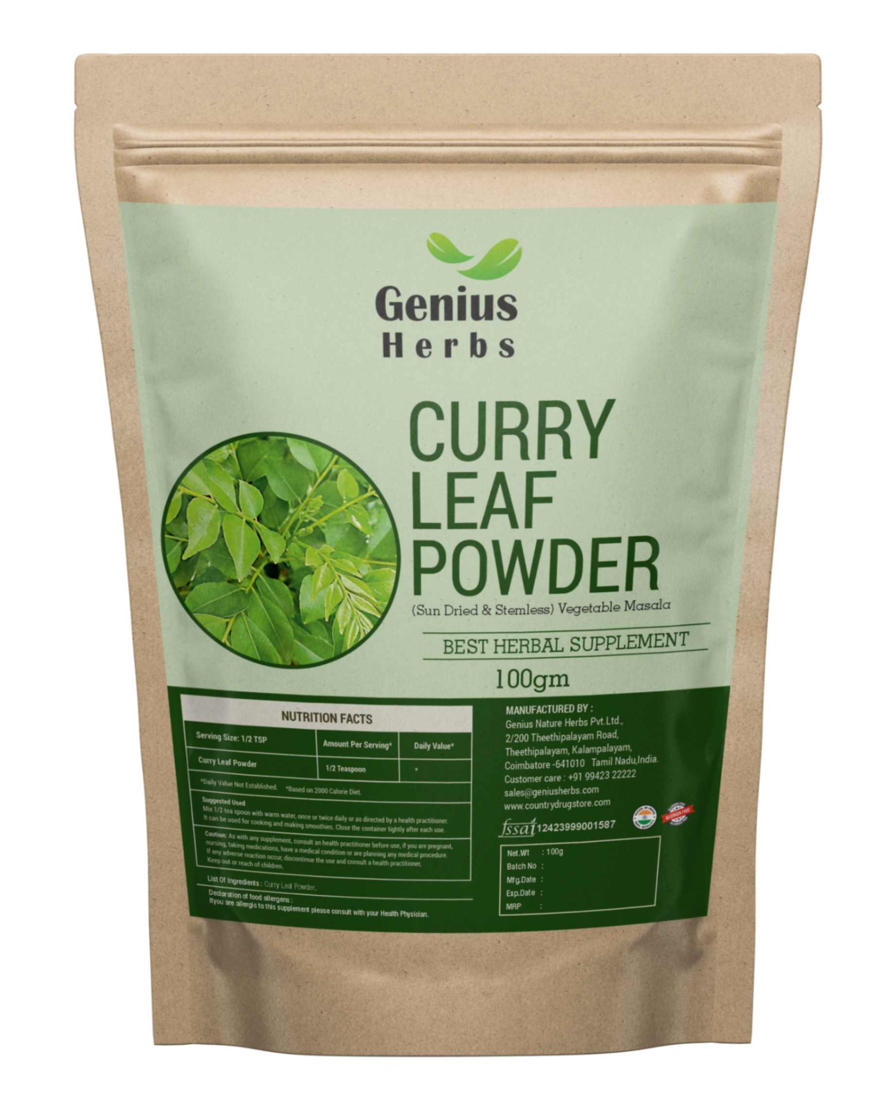 Curry Leaves Powder Wholesale Manufacturer & Supplier in India